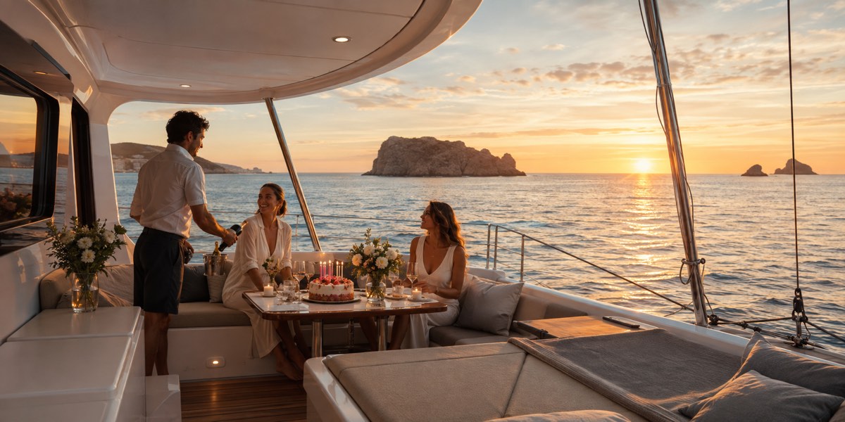 Traveller planning Greece yacht charter costs with a nautical chart and monthly calendar